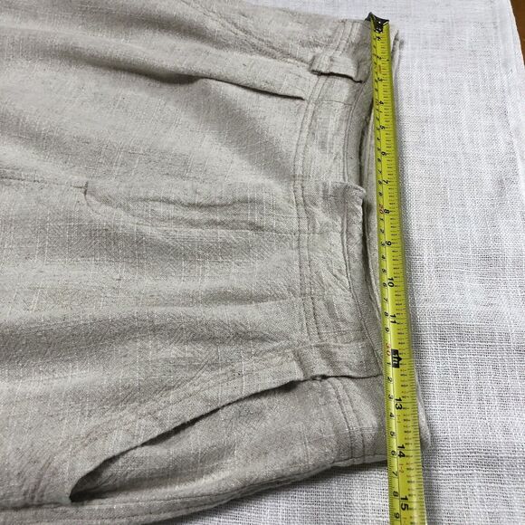 Free People Linen Blend Wide Leg Pleated Pants Women 6 High Rise Boho Coastal - Picture 11 of 15